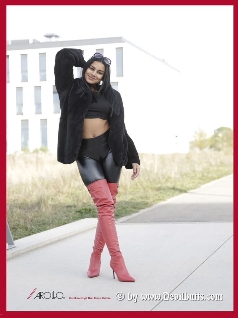pointed toe red boots for Christmas